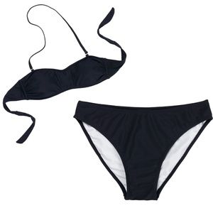 Women's Black Bikini Swimsuit Set Bandeau NWT S-L